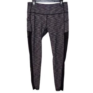 Victoria Sport Knockout Ankle Leggings Women's Large Gray Black Athletic Workout